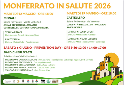Monferrato in Salute 2026 - Incontro di Castellero del 19 maggio